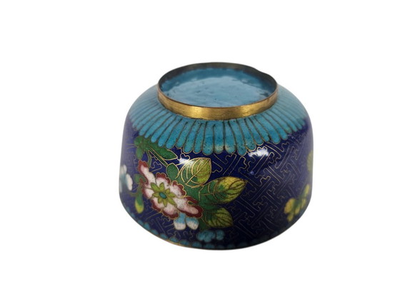 Image 1 of Cloisonné – Emaille – Messing – Reisschale – China – 20. Jahrhundert