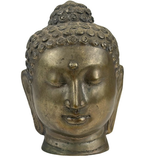 Cabeza de Buda tailandesa antigua de bronce – circa 1900