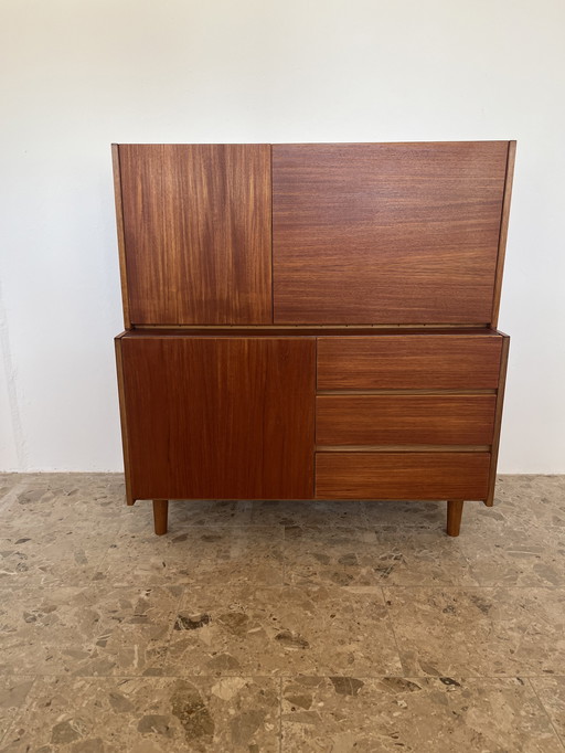 Vintage ladekast van teak en eikenhout