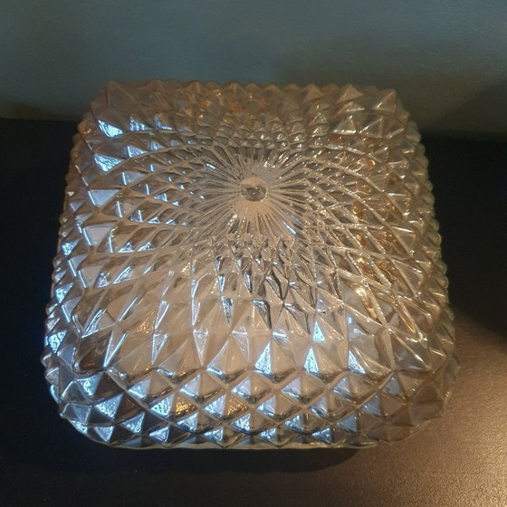 Image 1 of Lampe de plafond et applique murale vintage avec pointes en diamant nacrées,