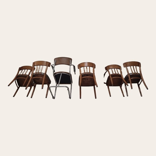 Sechs Mid Century Bistrostühle