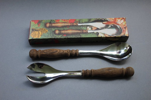 WMF saladebestek, Bourgogne-serie, ronde tafel, vintage uit de jaren 70