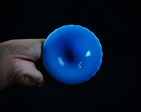 Image 1 of Bonbonniere aus blauem Messeopalin von Portieux Vallerysthal Art Deco