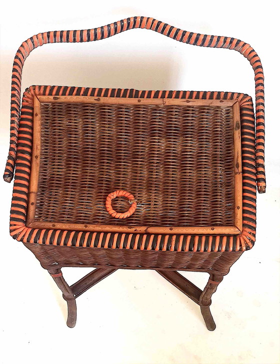 Image 1 of Rieten arbeider jaren 50 Hoogte 72,5 cm