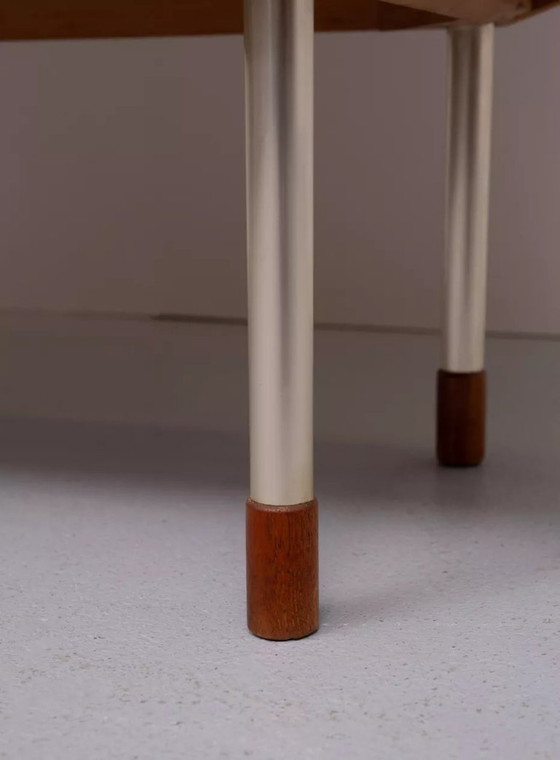 Image 1 of Deense teakhouten kast en schrijftafel/bar, van Arne Vodder, jaren 60.