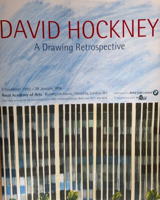 David Hockney , A Drawing Retrospective Exhibition Poster (1995), RA Collection, Printed In UK
