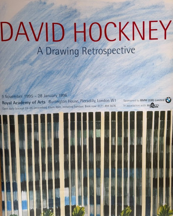 Image 1 of David Hockney , A Drawing Retrospective Exhibition Poster (1995), RA Collection, Printed In UK