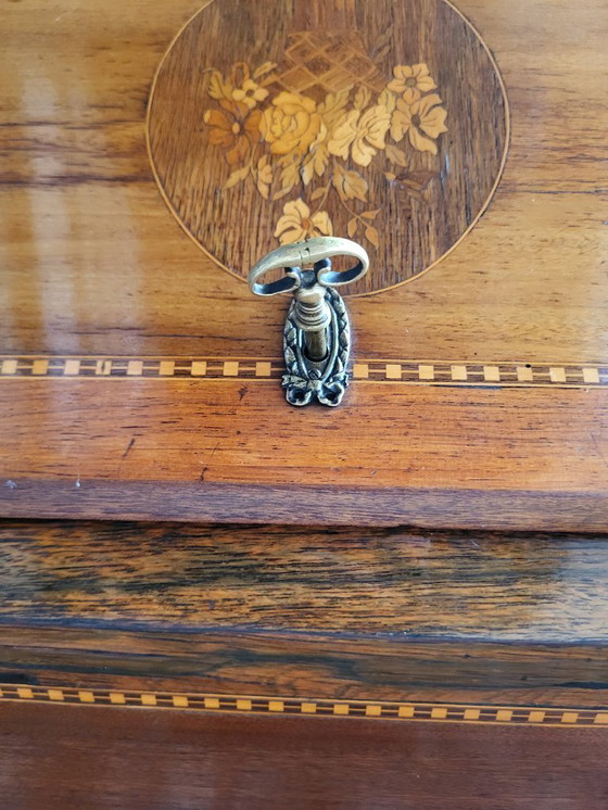 Image 1 of Antiker Sekretär, abklappbarer Deckel, 3 Schubladen