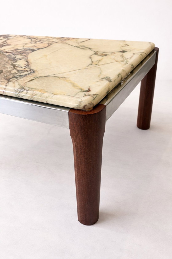 Image 1 of Vintage design salontafel marmeren blad