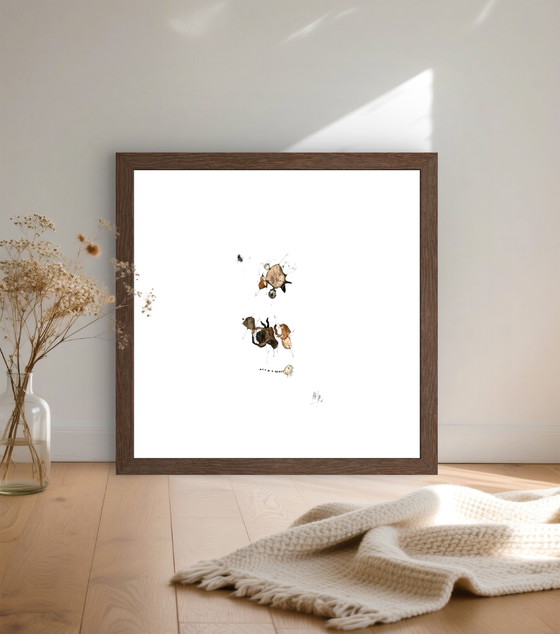 Image 1 of Hans EPP – Großartiges gerahmtes abstraktes Werk aus dem Jahr 1968