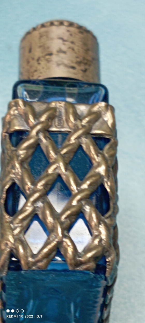 Image 1 of MINI BOTELLA AZUL DE PLATA 800, CON SELLO DE ITALIA