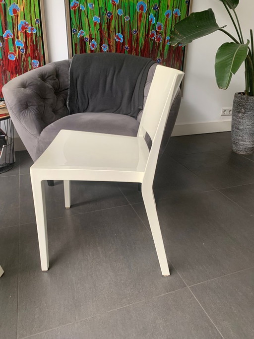2 sillas Kartell Lizz, color blanco brillante