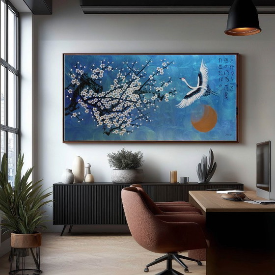 Image 1 of Gru giapponese J520 ​​- dipinto originale
