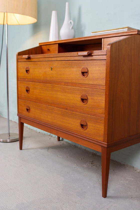 Image 1 of Vintage teakhouten secretair bureau, ladekast, Deens Riis Antonsen