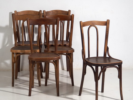 Chaises de salle à manger antiques (c.1920). Lot de 6 pièces #2 (photo 2 of 40)