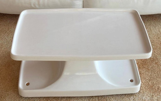 Space Age coffee table with wheels