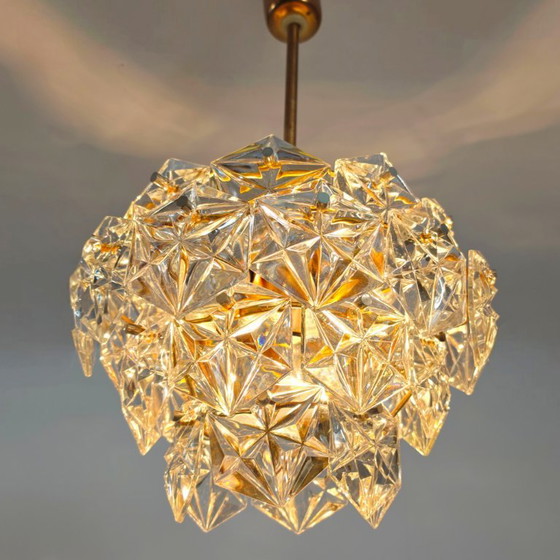 Kinkeldey Kroonluchter 70s Messing Kristal Mid Century – Crystal, Brass (photo 4 of 7)