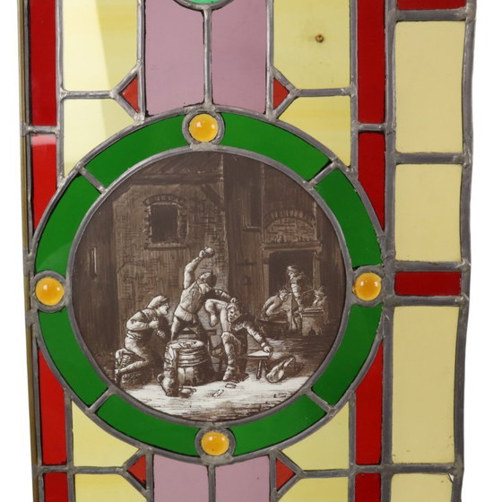 Groot Kleurrijk Glasraam Glas in Lood Medaillon – Decoratieve objecten (photo 11 of 20)