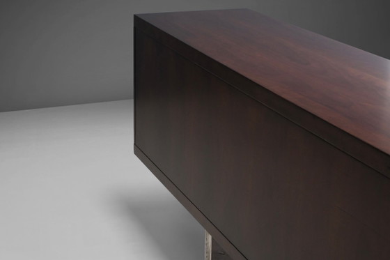 Walnut, Metal and Leather Hans von Klier “Il Ponte” Sideboard for Skipper, 1970s, Chrome, Silver (photo 8 of 10)