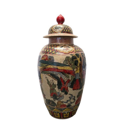 Große chinesische Deckelvase Chenghua, um 1900