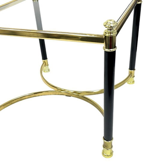 Image 1 of Hollywood Regency Side Table, Brass and Glass, 1970s, Maison Jansen Style