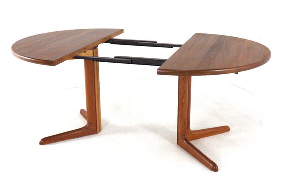 Image 1 of Vintage Round Danish 2x Extendable Teak Dining Table