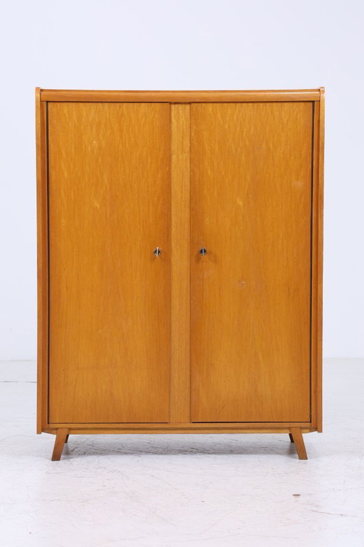 Vintage linen cupboard by Wilhelm Höltkemeyer 60s | Mid - Century cupboard compartment cupboard wood retro storage #05-88