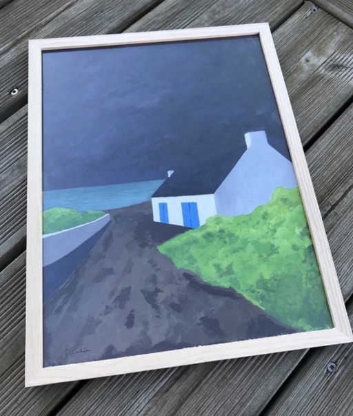 Gouache op natuurlijk papier.  Formaat 40x30cm