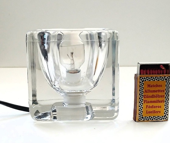 Image 1 of (W018) Unique vintage Putzler crystal glass table lamp – pure design icon!