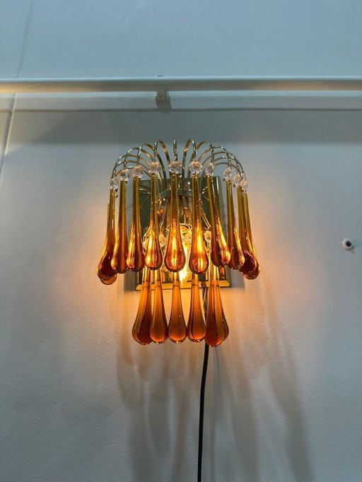 Vintage teardrop wall lamp - Murano