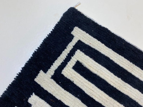 Image 1 of Moroccan rug, black and white, 250cm x 150cm