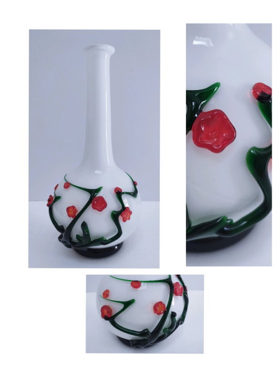Vaso vintage in pasta di vetro con decoro vegetale giapponese – Vasi (photo 12 of 12)
