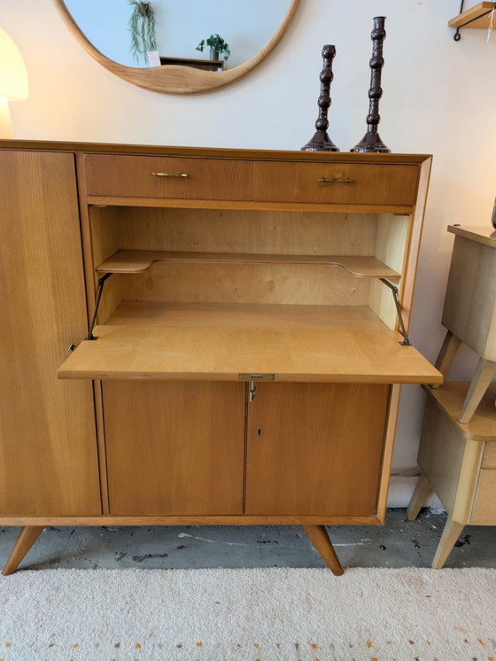 Image 1 of Credenza alta vintage in teak chiaro, anni '60