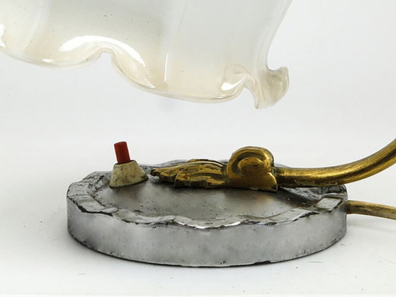 Vintage Bedside Lamp From Polam, Poland, 1960s – Table lamps, Glass, Metal (photo 4 of 10)