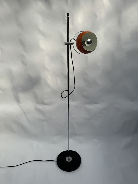 Image 1 of Vintage oranje vloerlamp in de vorm van een oog, retro design uit de jaren 70