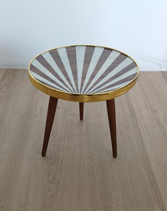 Image 1 of Beistelltisch aus den Fünfzigern mit ungewöhnlichem Motiv