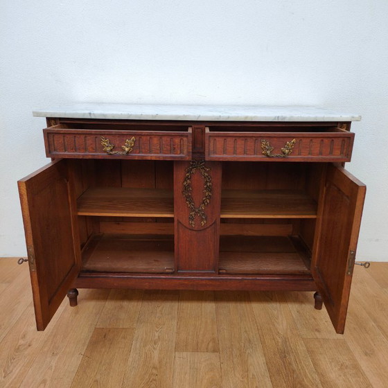 Image 1 of Vintage antique dresser chest of drawers bathroom furniture with marble top