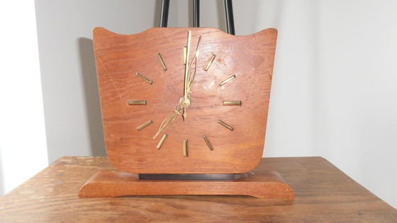 Image 1 of Jakob Palmtag +/- '30-40 - Brass/Wood table clock, 220v