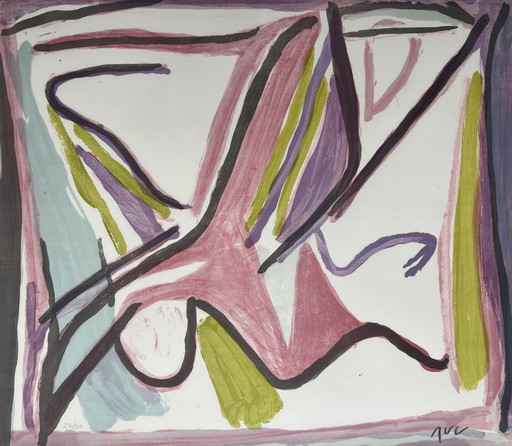 Bram van Velde | Lithographie signée à la main | 'Séparation' | 1981 (Très grand)
