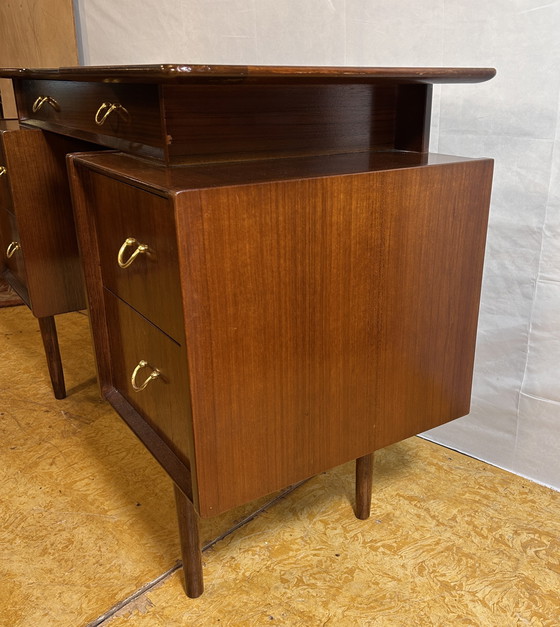 Image 1 of Mid-Century Retro Vintage Teak Floating-Top Desk by GPlan E. Gomme – 1960