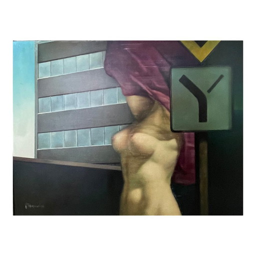 Erwin Mackowiak, Nu, Huile sur Toile, 1975