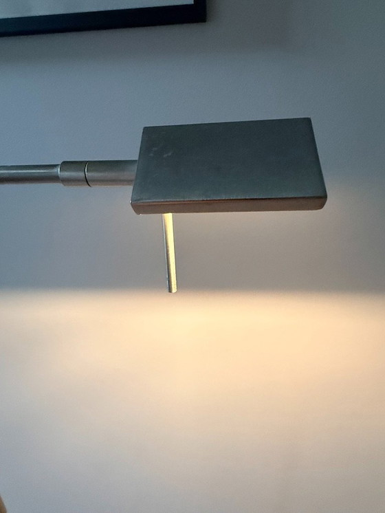 Image 1 of messing kleurige leeslamp voor naast stoel, verstelbaar