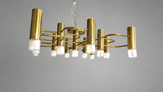 Image 1 of Lustre Sciolari du milieu du siècle avec 13 points lumineux