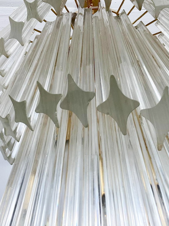 Image 1 of  Gran araña/lámpara de techo de Paolo Venini, cascada, cristal de Murano, Italia, años 70