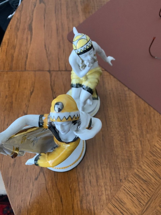 Image 1 of 2 beeldjes art-DECO uit Frankrijk  ( 2 stuks )