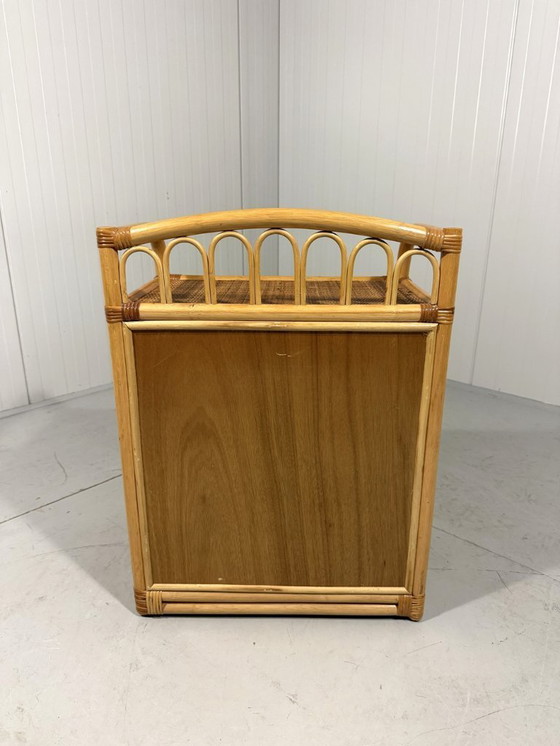 Image 1 of Rotan ladekast nachtkastje 1980's