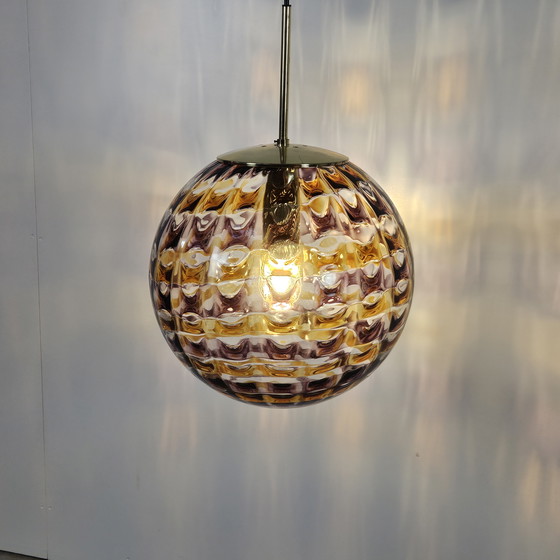 Image 1 of Lampada a sospensione vintage italiana in vetro