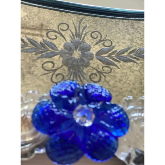 Image 1 of Hand-Carved Venetian Oval Mirror in Murano Glass Style, Early 21st Century