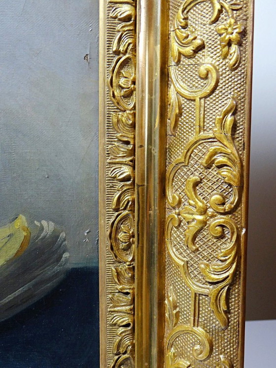 Image 1 of Oil painting on canvas, still life with chrysanthemums, signed L. Porte 1888