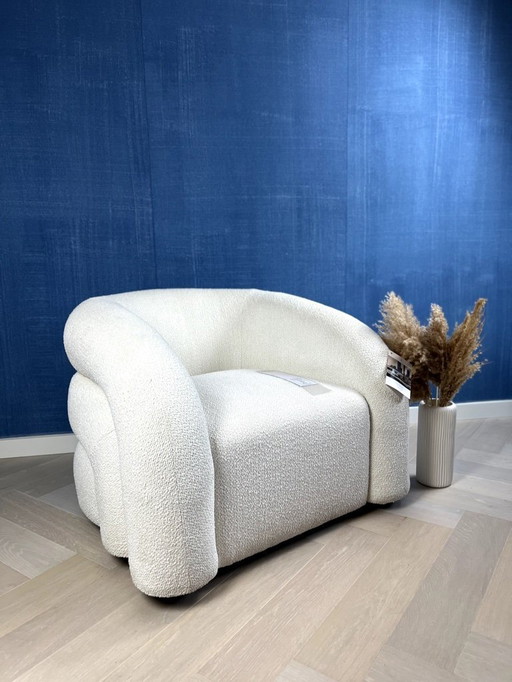 Riviera Maison - Poltrona Vittorio girevole, Semplicemente bianco